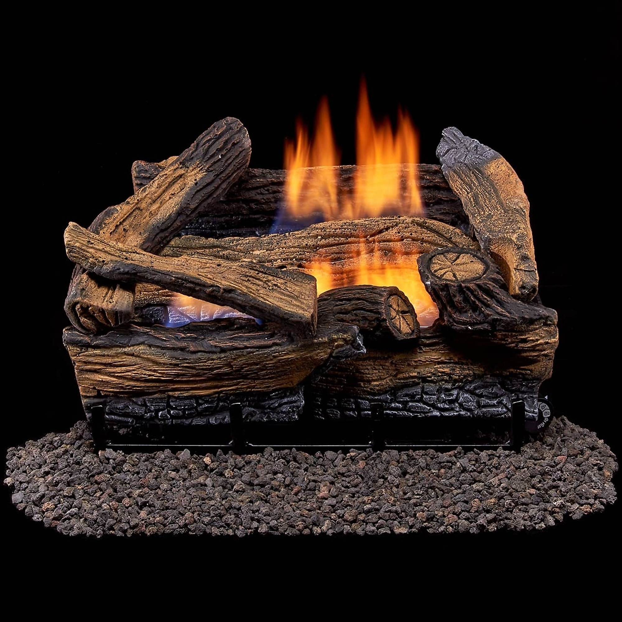 Duluth Forge Vent-Free Indoor Gas Log Set — 18in., 30,000 BTU, Thermostat Remote Control, Split Red Oak, Natural Gas, Model# DLS-N18R-1